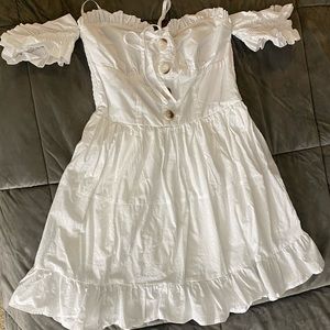 Mykonos Pink Lily white dress